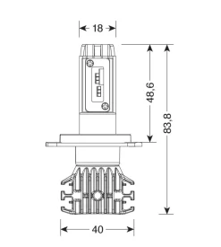 Lampade led per auto 9-32v halo led pro-bike 1 - (h4) - 25w - p43t - 1 pz  - scatola  57756