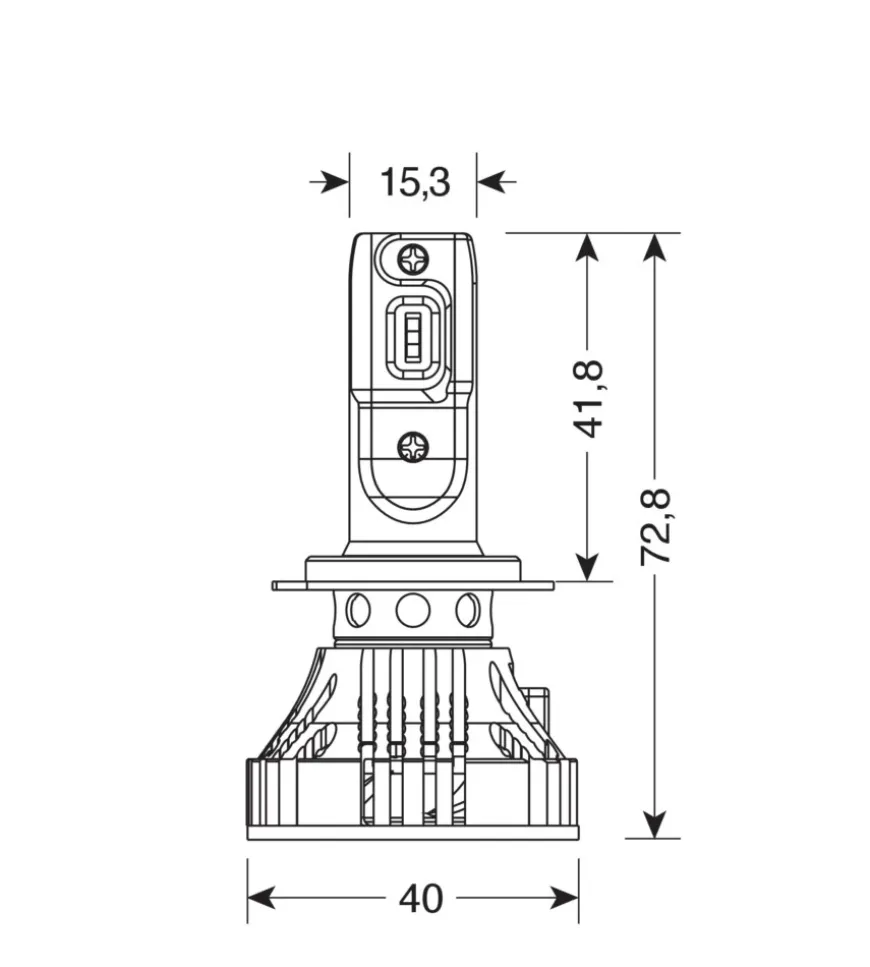 Lampade led per auto 9-32v halo led serie 7 compact - (h7) - 36w - px26d - 2 pz - scatola 57778