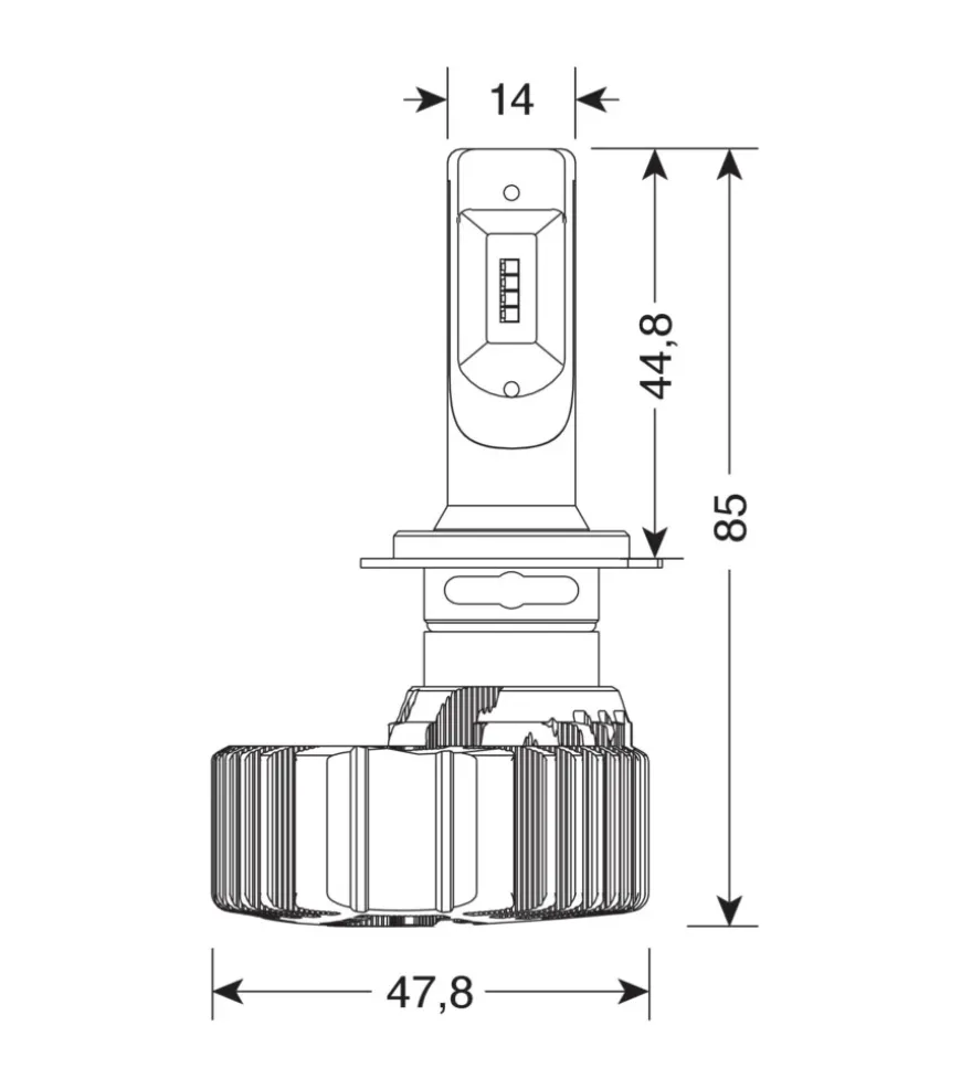 Lampade led per auto 9-32v halo led serie 4 fit-master - (h7) - 25w - px26d - 2 pz - scatola 57799