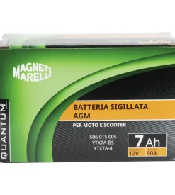 Magneti marelli batteria moto e scooter 7ah 12v 90a tecnologia agm sigillata polo positivo sinistro