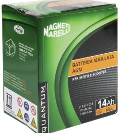 Magneti marelli batteria moto e scooter 14ah 12v 185a tecnologia agm sigillata polo positivo destro