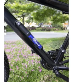 Mini pompa per bicicletta sparco blu in alluminio
