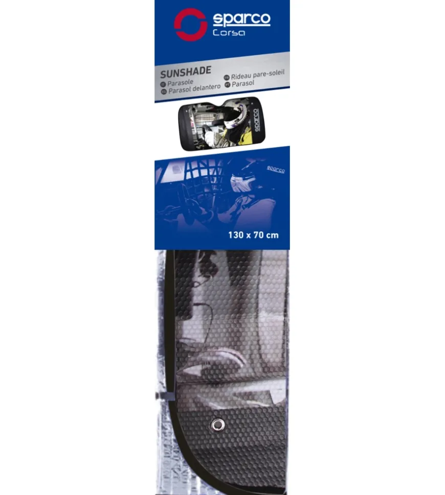 Parasole auto sparco "spc1718l" in alluminio, 140x70 cm