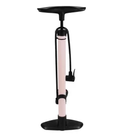 Pompa gonfiaggio per officina la gazzetta dello sport in acciaio colore rosa con manometro, 26x14,5x59 cm