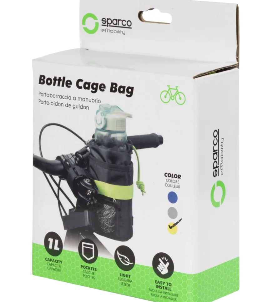 Porta borraccia per bicicletta sparco in microfibra , 12x8x8 cm