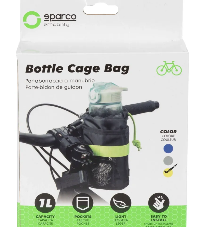 Porta borraccia per bicicletta sparco in microfibra , 12x8x8 cm