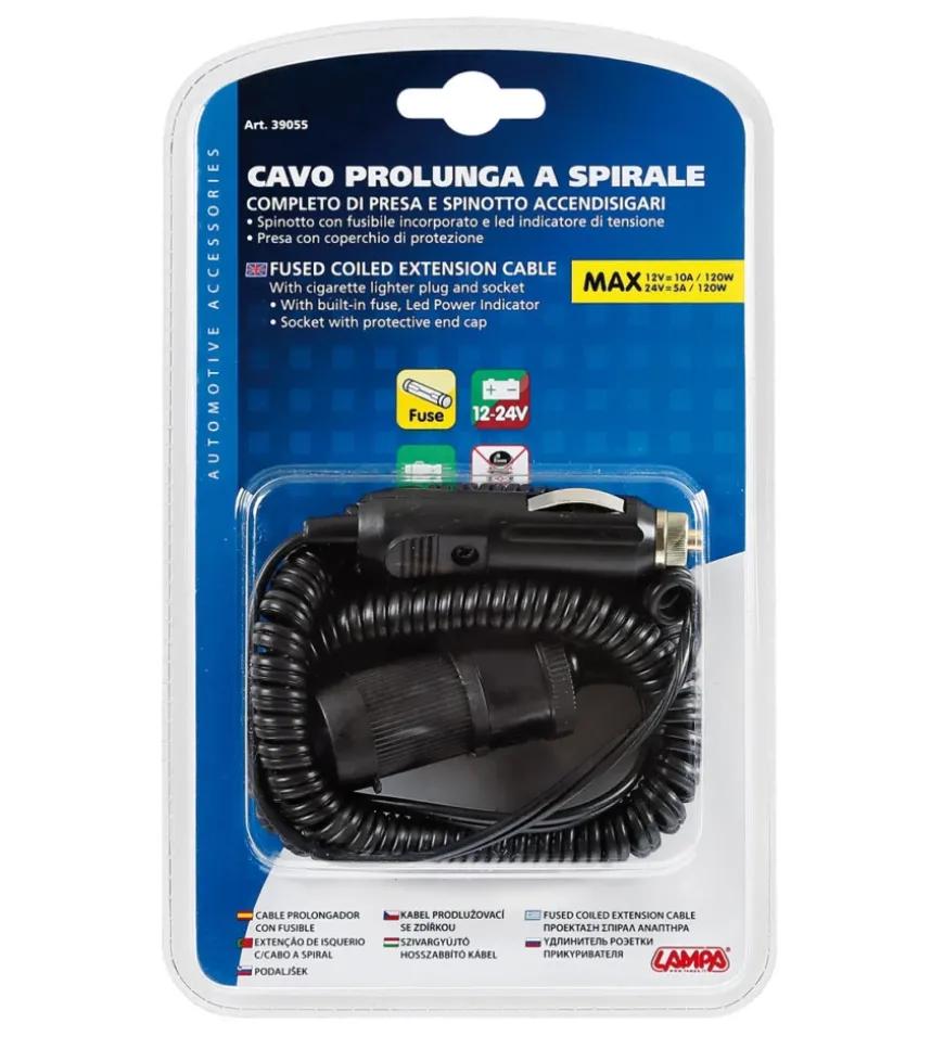 Presa corrente con prolunga 12/24v 39055