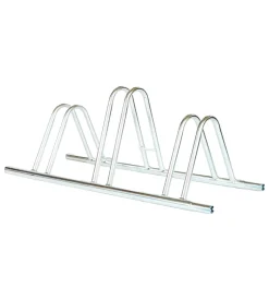 Rastrelliera portabici a 3 posti in ferro zincato con passaruota 5 cm 95x38x35/40 cm