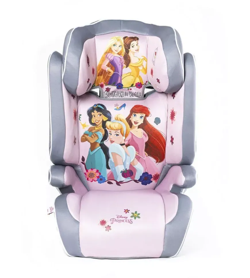 Seggiolino auto disney "princess" per bambini con altezza da 100 a 150 cm, ece r129