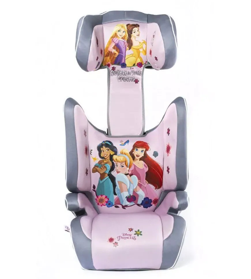 Seggiolino auto disney "princess" per bambini con altezza da 100 a 150 cm, ece r129