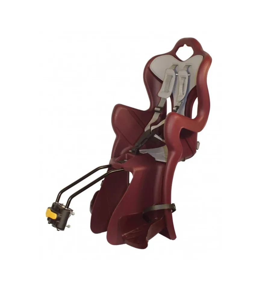 Seggiolino bici posteriore bellelli "b-one" bordeaux, portata massima 22 kg