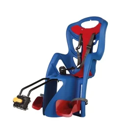 Seggiolino posteriore blu per bicicletta per bambini, max. 22 kg, da 3 a 8 anni - si fissa al telaio