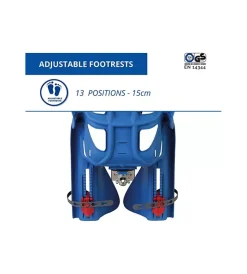 Seggiolino posteriore blu per bicicletta per bambini, max. 22 kg, da 3 a 8 anni - si fissa al telaio