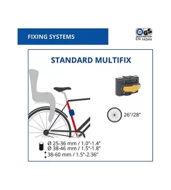 Seggiolino posteriore nero e rosso per bicicletta per bambini, max. 22 kg, da 3 a 8 anni - si fissa al telaio