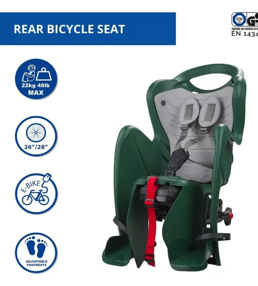 Seggiolino posteriore per bicicletta bellelli "mr fox " luxe easy dream forest , portata massima 22 kg