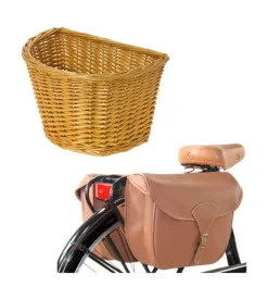 Set borse posteriori per bicicletta e cestino vimini i-bike