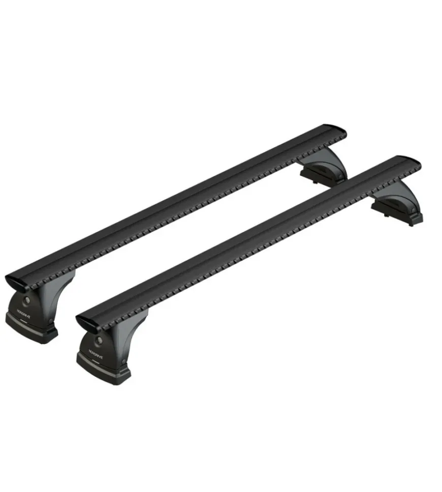 Set completo barre portatutto "evos 156 silenzio black l" in alluminio - nk156ebl