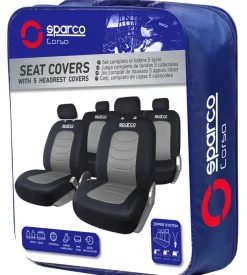 Set completo spc1019 coprisedili auto universali nero e grigio righe