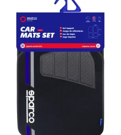 Set completo spc19 tappetini auto universali in moquette nero/blu poliestere