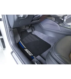 Set completo spc19  tappetini auto universali in moquette nero/blu poliestere
