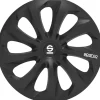 Set 4 copricerchi auto sparco "sicilia" nero, 15" pollici - spc1570bk