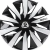 Set 4 copricerchi 14" pollici copriruota auto lazio spc1491bksv nero argento
