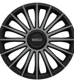 Set 4 copricerchi 14" pollici copriruota auto treviso spc1493bkgr nero grigio