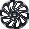 Set 4 copricerchi 14" pollici copriruota auto varese spc1480svbk  argento nero