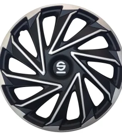 Set 4 copricerchi 14" pollici copriruota auto varese spc1480svbk  argento nero