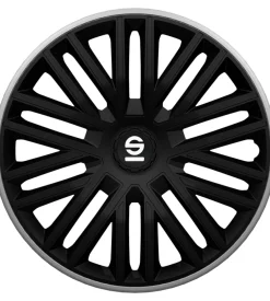 Set 4 copricerchi 15" pollici copriruota auto bergamo spc1585bkgr nero grigio