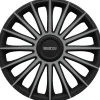 Set 4 copricerchi 16" pollici copriruota auto treviso spc1693bkgr nero grigio