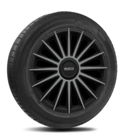 Set 4 copricerchi 16" pollici copriruota auto treviso spc1693bkgr nero grigio
