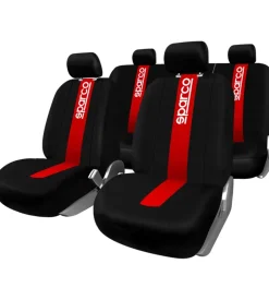 Set coprisedili universali auto sparco "spc1011" anteriori e posteriori rossi