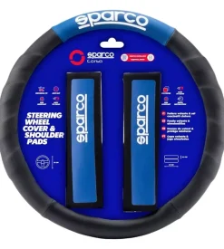 Set coprivolante e passacintura sparco colore nero e blu