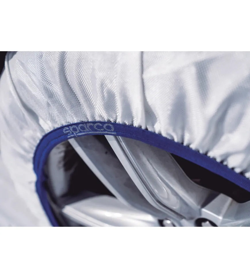 Set 2 pezzi calze da neve sparco in tessuto bianco silenziose, tg xxl - spt60