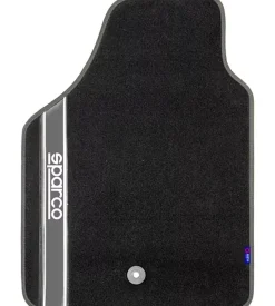 Set 4 pezzi tappeti moquette per auto sparco grigio e nero