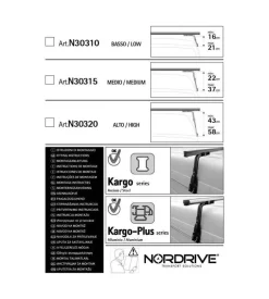 Set 2 piedi per grondina (22-37cm) per barre kargo  n30315 - nordrive