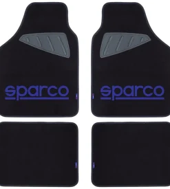 Set 4 tappetini neri e blu per auto sparco