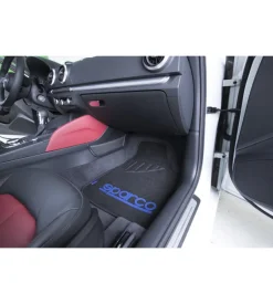 Set 4 tappetini neri e blu per auto sparco