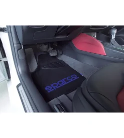 Set 4 tappetini neri e blu per auto sparco