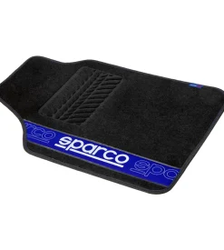 Set 4 tappetini neri e blu per auto sparco in moquette
