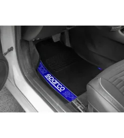 Set 4 tappetini neri e blu per auto sparco in moquette