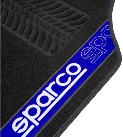 Set 4 tappetini neri e blu per auto sparco in moquette
