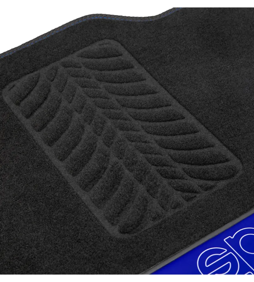 Set 4 tappetini neri e blu per auto sparco in moquette