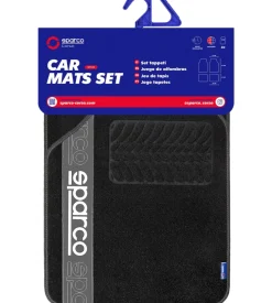 Set 4 tappetini neri e grigi per auto sparco in moquette
