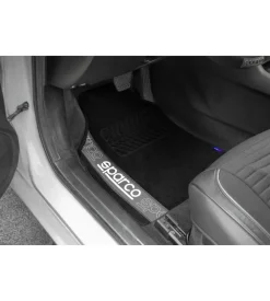 Set 4 tappetini neri e grigi per auto sparco in moquette