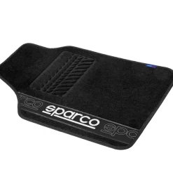 Set 4 tappetini neri per auto sparco in moquette