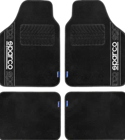 Set 4 tappetini neri per auto sparco in moquette