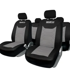 Set universale coprisedili auto completo sparco "spc1016" nero e grigio a nido d'ape