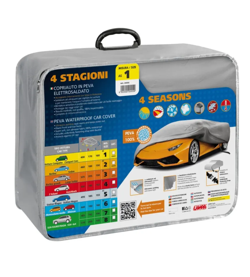 Telo copriauto in peva elettrosaldato 4 stagioni - ag-1 - cm 160x170x400 20455
